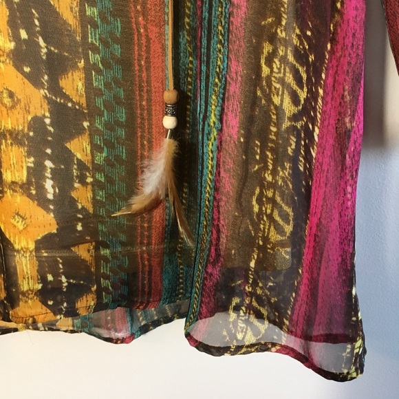 Luna Long Sleeved Boho Patterned Minidress - Picture 5 of 8